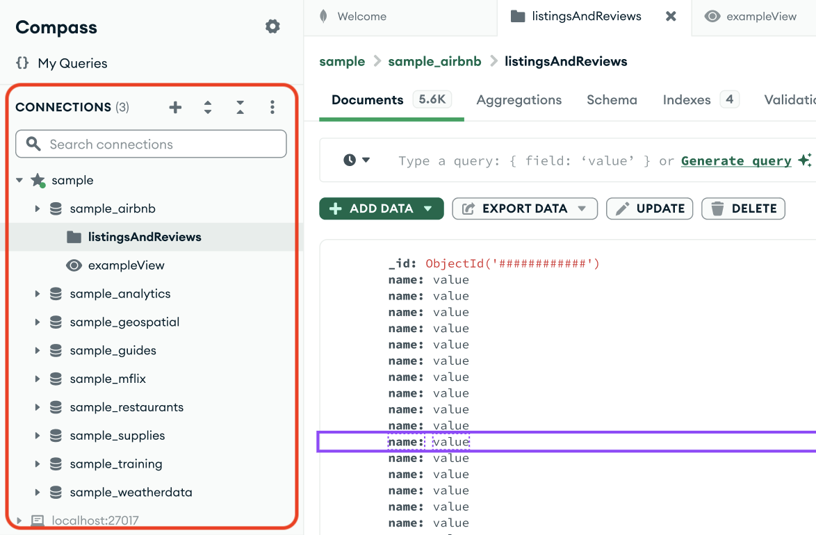 Connections Sidebar